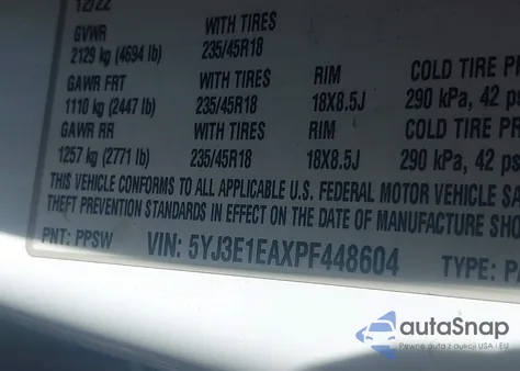 2023 Tesla Model 3 Rear-Wheel Drive from USA, damaged, VIN 5YJ3E1EAXPF448604